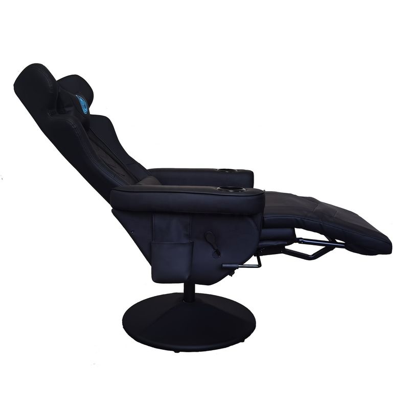 Sofa de bureau en cuir en PU noir de style de course avec repose-pieds 50*80*110cm pour salle de jeu