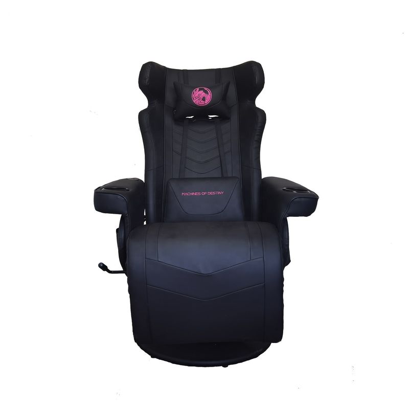 Chaise de jeu de bureau avec porte-coupe et haut-parleurs Bluetooth en cuir PU de style de course