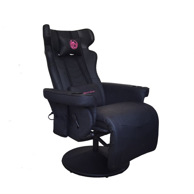 Chaise de jeu de bureau avec porte-coupe et haut-parleurs Bluetooth en cuir PU de style de course