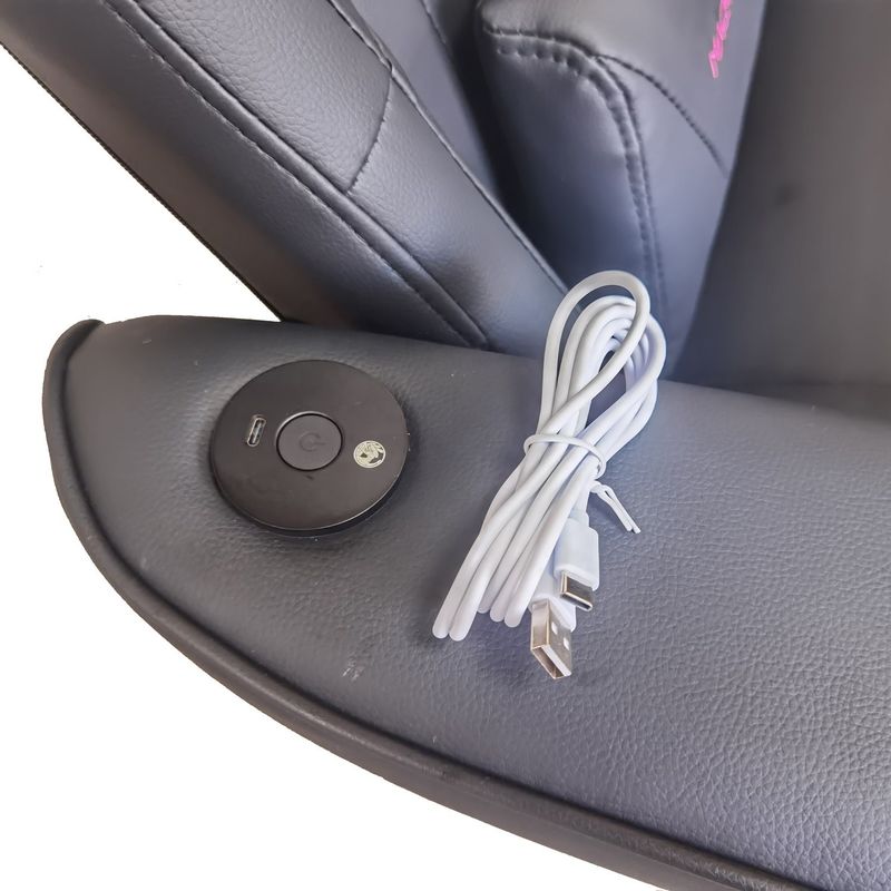 Chaise de jeu de bureau avec porte-coupe et haut-parleurs Bluetooth en cuir PU de style de course