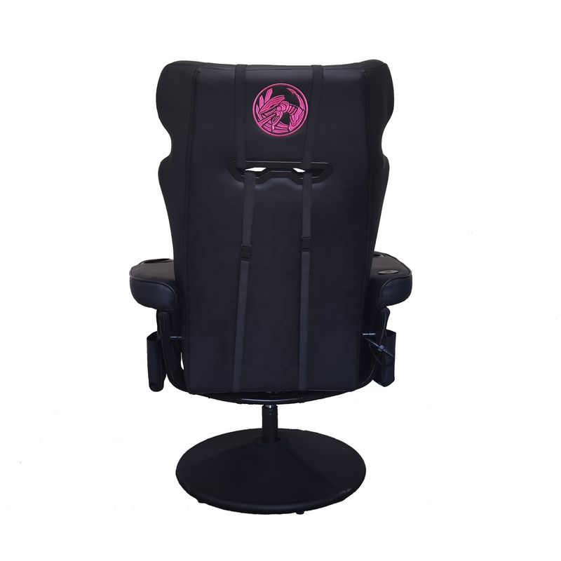 Chaise de jeu de bureau avec porte-coupe et haut-parleurs Bluetooth en cuir PU de style de course