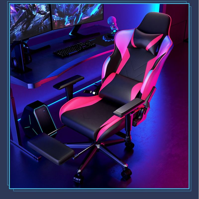 La lumière et la couleur coulissantes en cuir PU de luxe Chaise de jeu de course pour le joueur d'ordinateur
