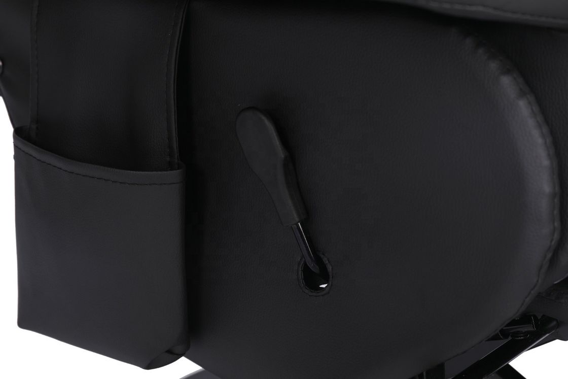 Couchette de jeu de luxe en noir/bleu de style de course avec éclairage LED et repose-pieds
