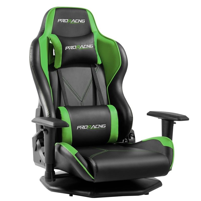 Chaise de sport électronique tournante sans pied fixe Chaise de jeu de course pour ordinateur en cuir en PVC