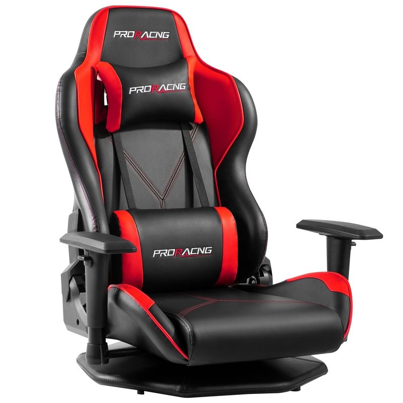 Chaise de sport électronique tournante sans pied fixe Chaise de jeu de course pour ordinateur en cuir en PVC
