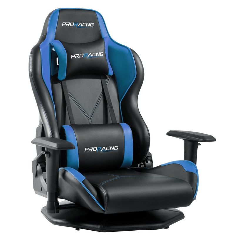 Chaise de sport électronique tournante sans pied fixe Chaise de jeu de course pour ordinateur en cuir en PVC