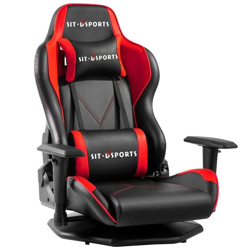 Chaise de sport électronique tournante sans pied fixe Chaise de jeu de course pour ordinateur en cuir en PVC