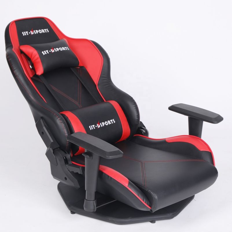 Chaise de sport électronique tournante sans pied fixe Chaise de jeu de course pour ordinateur en cuir en PVC