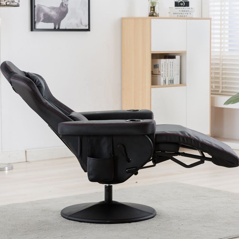 Chaise de jeu avec porte-gobelets rose style de course en cuir siège ergonomique canapé pivotant pour la maison