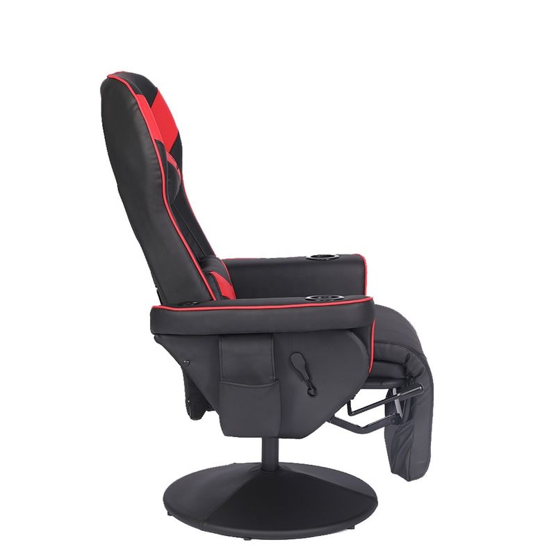 Chaise de course en cuir avec support de tasse et repose-pieds