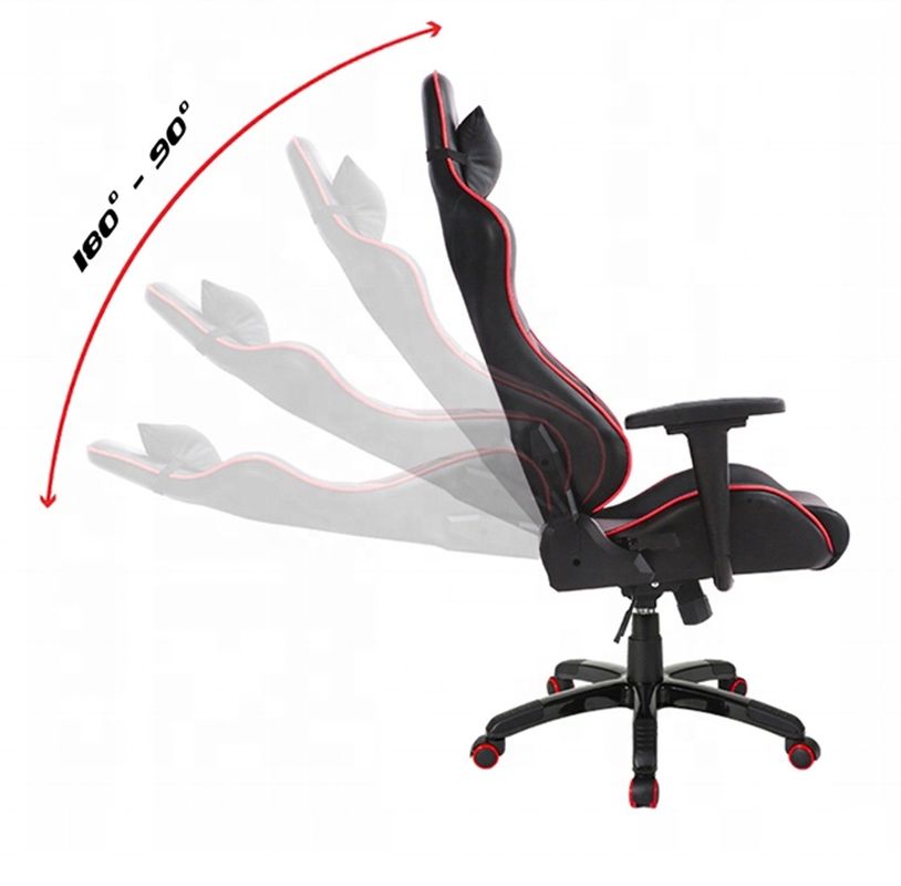 HCYZ RGB LED Light PC Gamer Chair avec dossier réglable 90-180 et fonction de massage