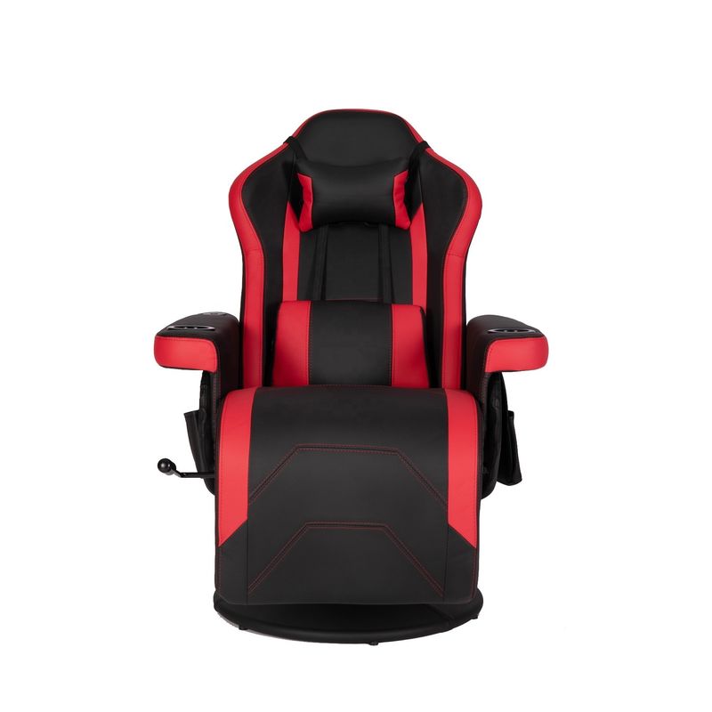 Chaise de jeu de luxe ODM avec porte-gobelets style de course rouge siège en cuir ergonomique canapé de bureau pivotant