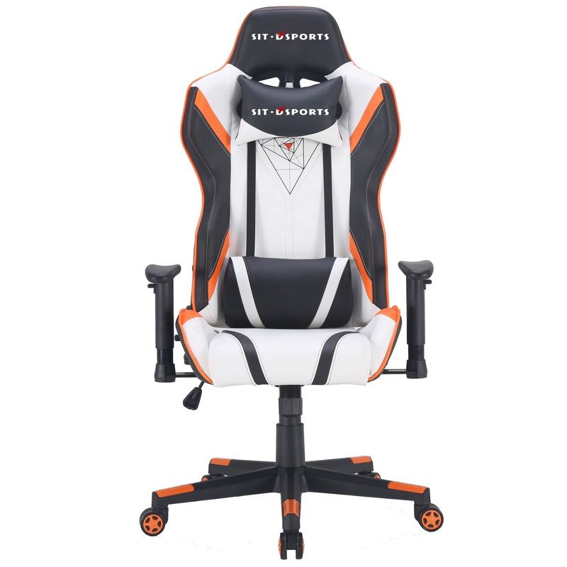 Chaise de jeux d'ordinateur en cuir PU Chaise de bureau de course Chaise de jeux
