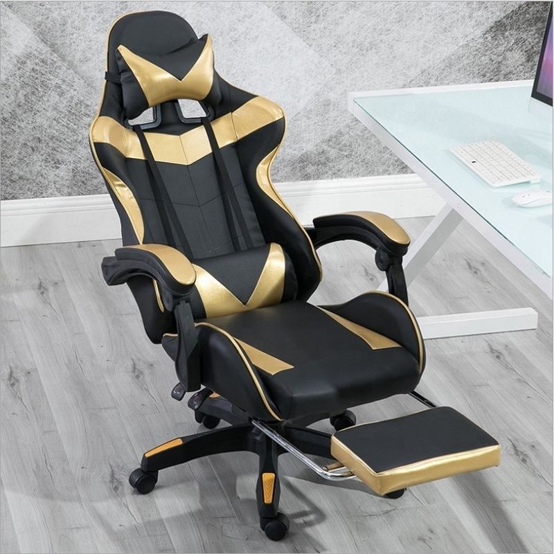 Le dossier de la chaise de jeu en cuir en PVC de design moderne réglable de 90 à 180 pour un support ultime