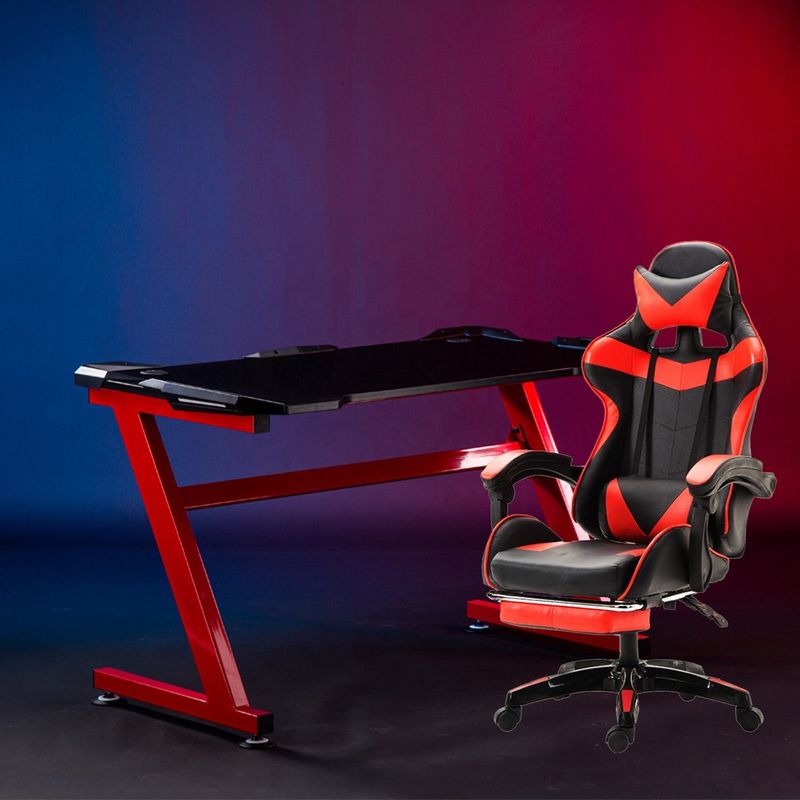 Chaise de sport électronique en fer de type métallique Chaise de jeu en cuir PU confortable pour professionnels